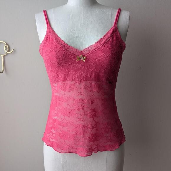 Victoria's Secret Tops - victoria's secret y2k angels stretch lace tank top